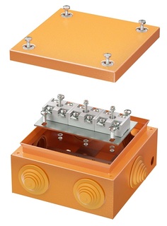 Коробка распределительная DKC FSK31610 стальная FS с кабельными вводами и клеммниками, IP55, 150х150х80 мм, 6р, 450V, 32A, 10 мм2, нерж.контакт, "Vulc