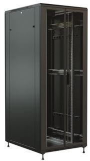 Шкаф напольный 19", 42U WRLine WR-TT-4288-DD-RAL9004 2055x800х800 мм, передняя и задняя распашные перфорированные двери (75%), цвет черный (RAL 9004)