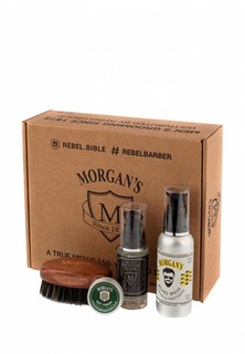 Набор для ухода за бородой Morgans Morgan's с тестером Morgans, эликсир 30 мл + шампунь 100 мл + помада для укладки 15 г + щетка