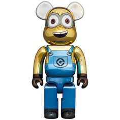 Фигура Bearbrick Medicom Toy Minion Dave Chrome Version 1000%