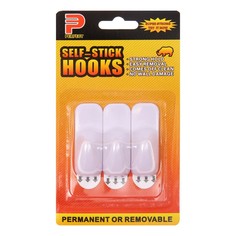 Крючки самоклеящиеся, круглые, с системой бесследного удаления, набор, 2,2 х 6 см, 3 шт. NO Brand