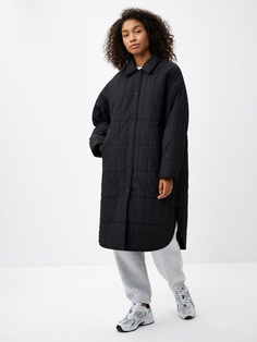 Стеганое пальто-рубашка (черный, M) Sela