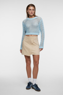 Джемпер хлопковый укороченный ажурной вязки Befree