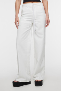 брюки джинсовые женские Джинсы wide leg широкие с поясом-шнурком в кулиске Befree