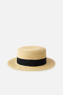 шляпа женская Шляпа соломенная плетеная с узкими полями и лентой Befree