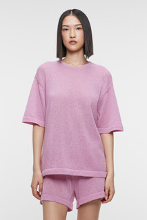 Футболка oversize домашняя однотонная тонкой вязки Befree