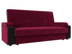 Диван Книжка Николь Лайт Микровельвет\Экокожа Бордовый\Черный Bravo