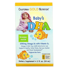 Жидкость CALIFORNIA GOLD NUTRITION ДГК для детей омега-3 с витамином D3 1050 мг BabyS Dha