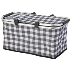 Термосумка складная с алюминиевым каркасом CB-7046-1 с принтом серая клетка, 48*27*24см Рыжий Кот