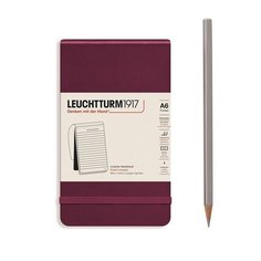 Блокнот Leuchtturm1917, в линейку, 92 листа, А6, красный портвейн