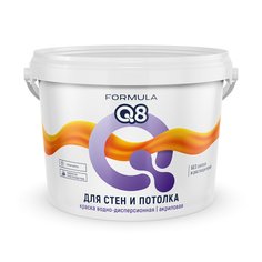 Краска воднодисперсионная, Formula Q8, акриловая, интерьерная, матовая, 3 кг