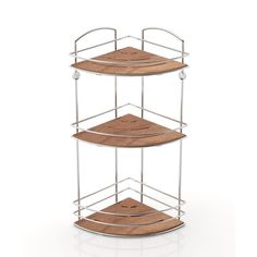 Полка угловая Teknotel 3 яруса 21x21x49 см хром