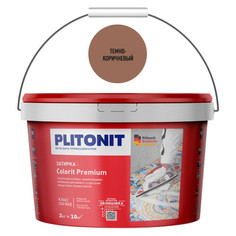 Затирки для плитки керамической и керамогранита затирка для швов PLITONIT Colorit Premium 0,5-13мм 2кг темно-коричневая, арт.5030