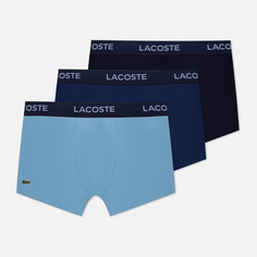 Комплект мужских трусов Lacoste Underwear Microfiber Trunk 3-Pack, цвет синий, размер S