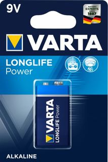 Батарейка Varta LONGLIFE POWER (HIGH ENERGY) Крона 6LR61 04922121411 BL1 Alkaline 9V