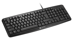 Клавиатура Canyon KB-1 CNE-CKEY01-RU черный, проводная, влагоотталкивающая, 104 клавиши, раскладка EN/RU