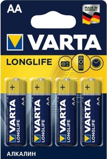 Батарейка Varta LONGLIFE LR6 AA 04106101414 BL4 Alkaline 1.5V