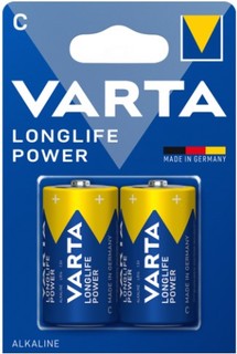 Батарейка Varta LONGLIFE LR14 C 04114101412 BL2 Alkaline 1.5V