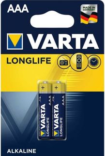 Батарейка Varta LONGLIFE LR03 AAA 04103101412 BL2 Alkaline 1.5V