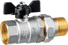 Шаровый кран американка Зубр 3/4&quot; В-Н бабочка, никелированная латунь