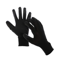 Перчатки нейлоновые, с латексной пропиткой, размер 10, чёрные Greengo