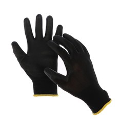 Перчатки нейлоновые, с латексной пропиткой, размер 8, чёрные Greengo