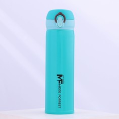 Термос с кнопкой mode forrest, 450 мл, голубой