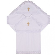 Крестильная одежда Ангелочки Крестильный набор универсальный с вышивкой поплин