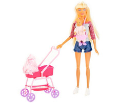 Куклы и одежда для кукол Defa Набор кукол 2 шт. с коляской и аксессуарами 33 см