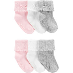 Белье и колготки Carters Набор из 6 пар носков для девочки с отворотами