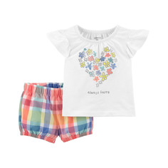 Комплекты детской одежды Carters Комплект для девочки (футболка, шорты) 1K385010