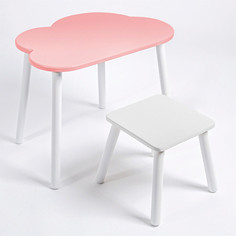 Детские столы и стулья Rolti Детский комплект стол Облачки и табурет Baby