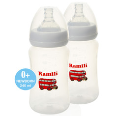 Бутылочки Бутылочка Ramili Набор противоколиковых бутылочек Baby 240 мл 2 шт.