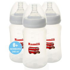 Бутылочки Бутылочка Ramili Набор противоколиковых бутылочек Baby 240 мл 3 шт.