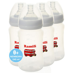 Бутылочки Бутылочка Ramili Набор противоколиковых бутылочек Baby 240 мл 4 шт.