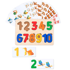 Деревянные игрушки Деревянная игрушка Raduga Kids Рамка-вкладыш Цифры с карточками