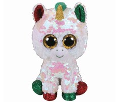 Мягкие игрушки Мягкая игрушка TY Стардаст рождественский единорог с пайетками 15 см