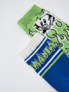 Набор из 2 пар носков с принтом Озорные анимашки для мальчиков (принт, 22-23) Sela