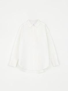 Белая рубашка оверсайз для девочек (белый, 134) Sela