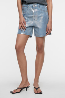 шорты джинсовые женские Шорты-бермуды джинсовые с эффектом металлик Befree