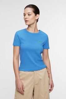футболка женская Футболка slim хлопковая облегающая с принтом-надписью Befree