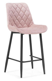 Барный стул Баодин велюр розовый / черный Bravo