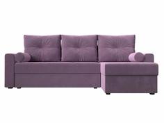 Диван угловой Верона Лайт правый Микровельвет Сиреневый Bravo