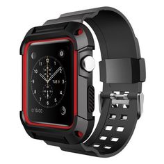 Ремешок Krutoff One-piece для Apple Watch 38/40/41mm S/M (black/red)