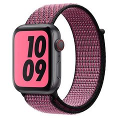 Ремешок Krutoff Nylon для Apple Watch 38/40/41mm (pink/black) 1