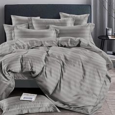 Постельное белье 2-спальное, простыня 180х215 см, 2 наволочки 70х70 см, пододеяльник 175х215 см, Stripe, страйп-полисатин, 16-3802