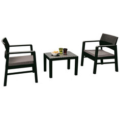 Комбинированная и металлическая мебель набор мебели IPAE-PROGARDEN Kraka стол и 2 кресла с подушками