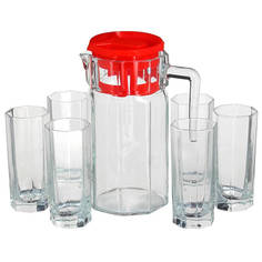 Наборы для безалкогольных напитков набор питьевой PASABAHCE Kosem 7 предметов: кувшин 1,2л + 6 стаканов 264мл стекло