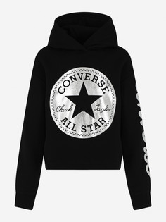 Худи для девочек Converse Cropped, Черный