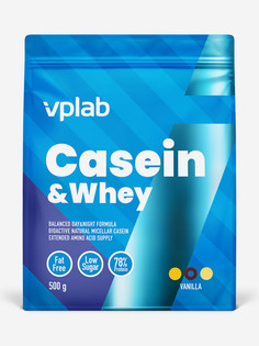 Казеин и сывороточный протеин VPLAB Casein & Whey, рост мышечной массы и восстановление, 500 г, ваниль, Синий